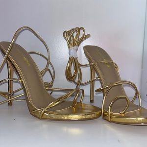 Gold summer heels
